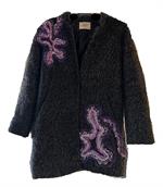 Grå vintage uldfrakke